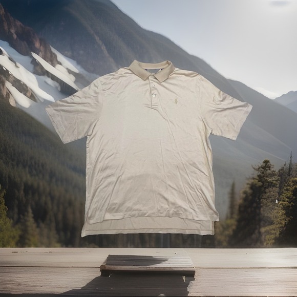 Polo Ralph Lauren Other - Polo Ralph Lauren Shirt Men Size XL Tan Gold Short Sleeve Classic Fit Logo Adult